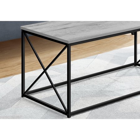 Monarch Specialties Coffee Table, Accent, Cocktail, Rectangular, Living Room, 40"L, Metal, Laminate, Grey, Black I 3782